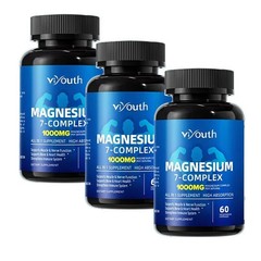 3PCS Viyouth Magnesium 7 Complex Capsules 60 Count Sleep Support Bone Health++