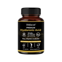 Hyaluronic Acid Capsules 250mg-Gluten Free,Anti-Aging,Skin Hydration,Skin Health