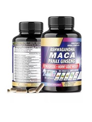 Maca Root 9000mg Ashwagandha 900mg Panax Ginseng 450mg Supplement – 60 Capsules