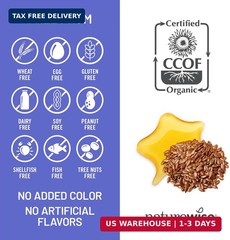 Flaxseed Oil 1200 mg, Fish Free Omega 3 6 9 with 720mg ALA – CCOF Cer