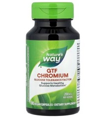 Nature’s Way, GTF Chromium, 4 PACK, 200 mcg, 100 Vegan Capsules each 400 total!