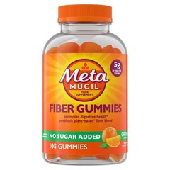 Metamucil Fiber Gummies No Sugar Added Orange 105 Count Adults FREESHIP