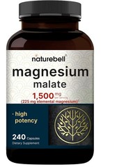 Magnesium Malate 1500mg Capsules Chelated High Absorption Natural Supplement
