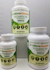 CALIFORNIA ESSENTIALS VITAMIN D3 2,000iu SOFTGEL IN FLAXSEED OIL-BOOST IMMUNITY