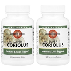 Mushroom Wisdom Super Coriolus 120 Tablets Each (Pack of 2)