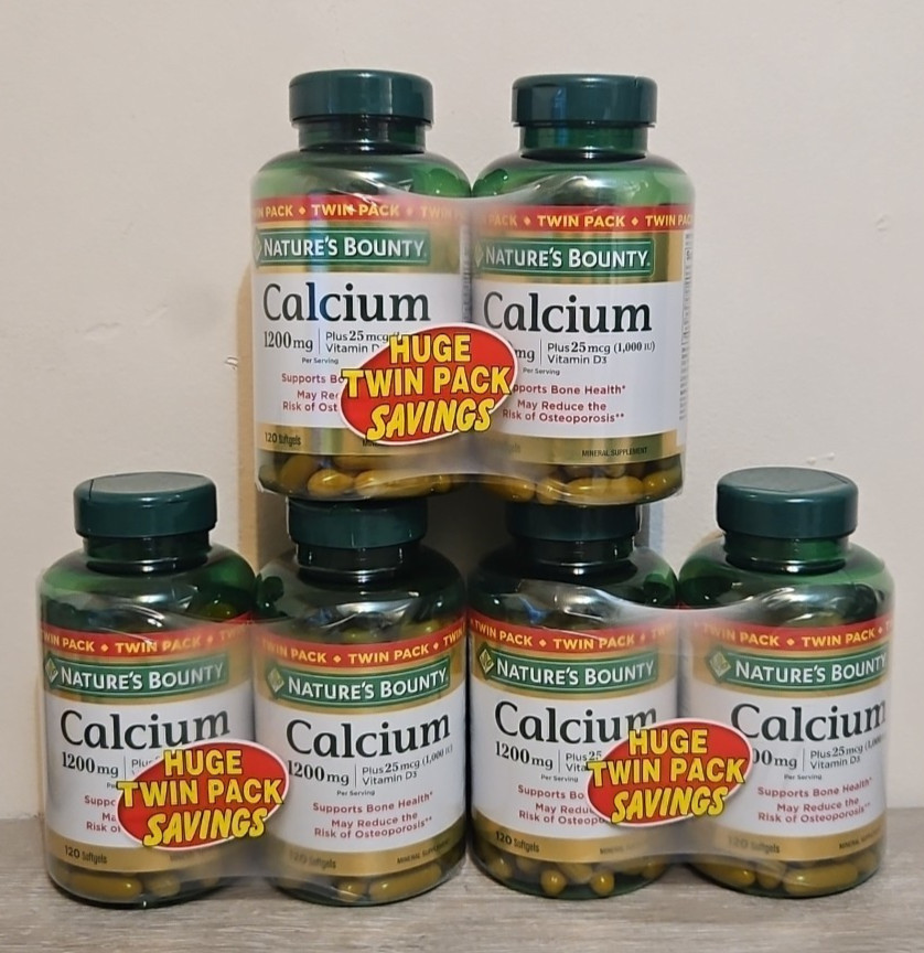 Nature’s Bounty Calcium 1200mg 25 mcg 1000 IU Vitamin D3 (6) Pack 240ct Exp 2028