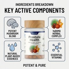 SNAP Prostate Health 2-Pack Saw Palmetto Mushroom Blend Men’s Support 180 Caps