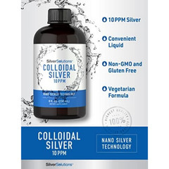 Carlyle Colloidal Silver | 10 Ppm | 8 Oz (236 Ml) | Nano Silver Technology | Veg