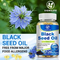 Black Seed Oil 100% Pure Cold Pressed Nigella Sativa 120 Softgels Vegan Non-GMO