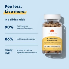 Uqora Daily Bladder Control Reduce Urgency, Frequency & Leaks 60 Caps