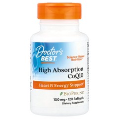 2 X Doctor’s Best, High Absorption CoQ10, 100 mg, 120 Softgels