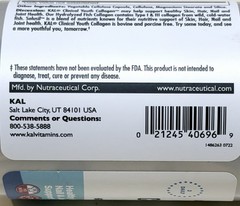 Kal 600 Mg Clinical Youth Collagen Type I & Iii, 60 Count. Expires 05/2028.