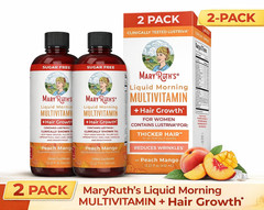 Mary Ruth’s Morning Multivitamin Hair Growth Solution 2 Pack Peach Mango