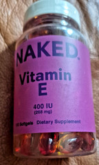 Naked Vitamin E 400 IU – w/ Mixed Tocopherols – 100 Softgels – Antioxidant