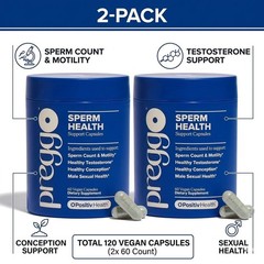 Preggo Sperm Health Support Capsules Male Fertility Supplement – 2 Bottle Bundle