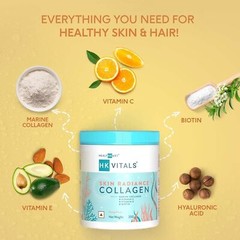 HealthKart HK Vitals Skin Radiance Collagen Powder 200gm (Orange Flavor) UNISEX