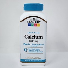 21st Century Calcium 1200 mg + Vitamin D3, 90 Rapid Release Softgels Exp 01/2029