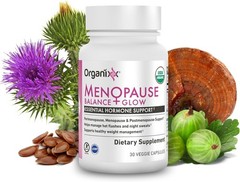 Organixx Menopause Balance + Glow – Ashwagandha Reishi Support – Non-GMO 30 Caps