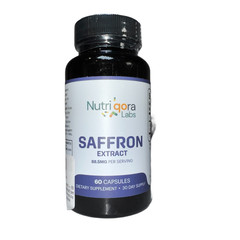 Nutriqora Labs Saffron Supplement 60 Vegan Capsules 88.5mg Exp 08/2028 NEW