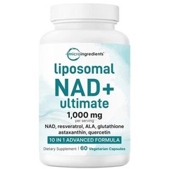 Liposomal NAD+ Ultimate 1,000mg – 60 Veggie Capsules – 10-in-1 with Resveratrol