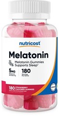 Nutricost Melatonin 5mg, 180 Gummies, Strawberry Flavored – No Corn Syrup