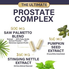 Prostate Health 1000mg 3X Formula w/ Saw Palmetto Capsules for Men