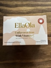 EllaOla Unflavored Iron With Vitamin C 30 Sachets NEW Sugar free For Kids