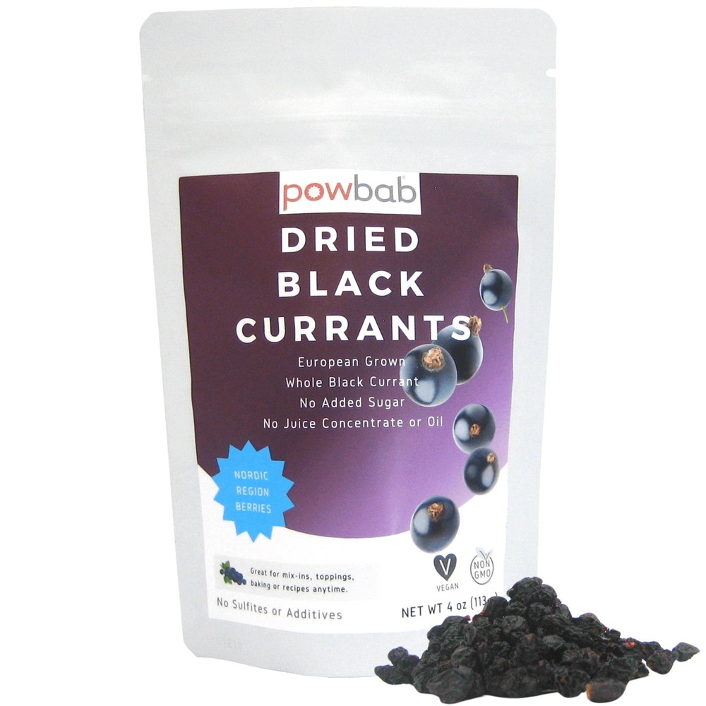 powbab Dried Black Currants – 100% Ribes Nigrum Berries, Unsweetened (4 oz)