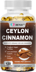 120 Ceylon Cinnamon Capsules 1800mg | Heart Health & Blood Sugar Support Non-GMO