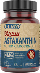 Deva Vegan Astaxanthin 4 mg Mfg in USA, 30 Vcaps