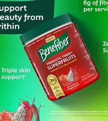 Benefiber Prebiotic Fiber and Super Fruits, 8.81 OZ Strawberry Dragon Fruit