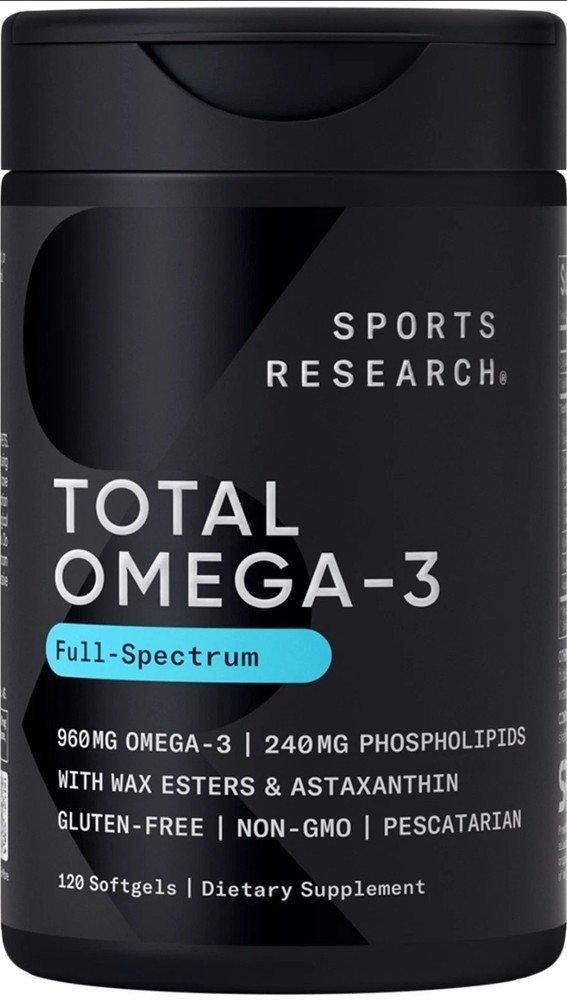 Sports Research – Total Omega-3 2200mg 120 Softgels EPA DHA Sealed!!