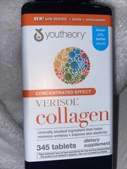 youtheory Concentrated Effect Verisol Collagen with Biotin, 345 Count.Exp 12/27