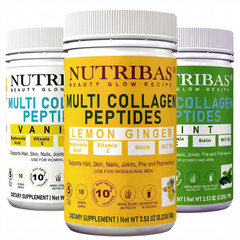 Multi Collagen Powder Multi Pack, with Vitamin C Biotin HA MCT | Nutribas