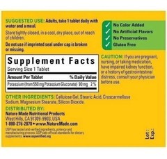 3 Pack Potassium 550mg 300 Tablets (3×100) No Gluten #1 Recommended June 2029