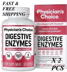 2 BOTTLES-Physician’s CHOICE Digestive Enzymes Multi Enzymes, Organic Prebiotics