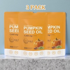 3PCS Pumpkin Seed Oil 1000mg with Saw Palmetto 300-Softgels.NEW