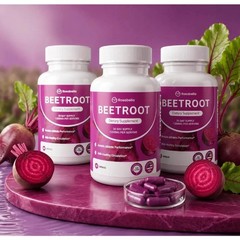 NEW 3PCS Rosabella Organic Beetroot 60 Veggie Capsules Daily Dietary Supplement