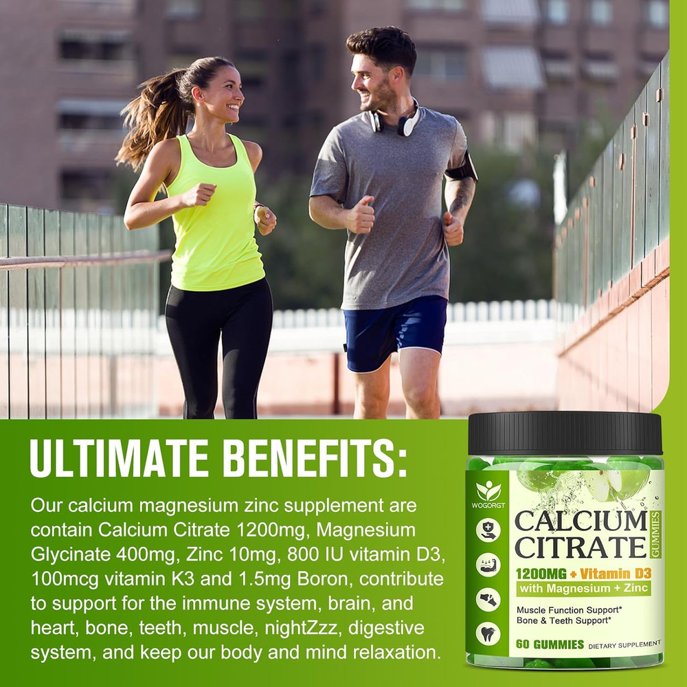 Calcium Citrate 1200Mg with Vitamin D3 Supplement for Women and Men – Chewabl…