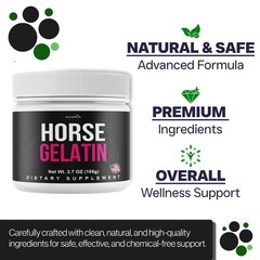 (3 Pack) Horse Gelatin Performance Powder, Horse Gelatin Men’s Health Powder