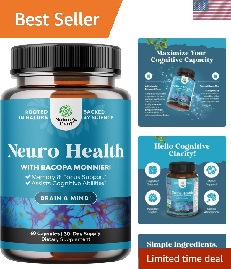 Nootropic Brain Supplement for Memory & Focus – Bacopa Monnieri 60 Capsules