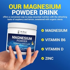 Dr. Berg Magnesium Glycinate Powder for Sleep, Relaxation & Stress Relief 8.47oz