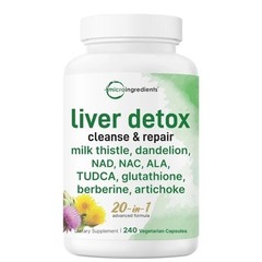 Liver Detox 240 Capsules 20‑in‑1 Complex Liver Cleanse Repair Support Formula
