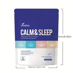 Calm Sleep Powder Drink Mix Raspberry | L-Theanine, Ashwagandha, Magnesium