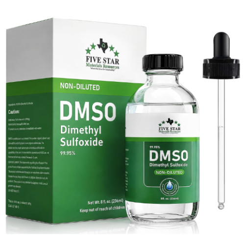DMSO Liquid 99.95% Pure Dimethyl Sulfoxide 8 oz Glass Bottle