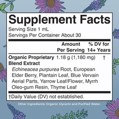 US Stock | Organic Lymphatic Support – Echinacea & Elderberry Drops – Vegan–30ml