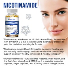 Nicotinamide 500mg Vitamin B3 Supplement – Energy Support Skin Health by MENXI