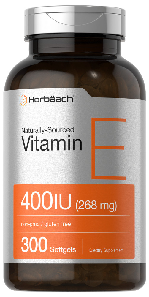 Vitamin E 400 iu | 268mg | 300 Softgels | Non-GMO | by Horbaach