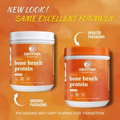 Zammex Bone Broth Powder 2.64lb GrassFed Hydrolyzed Collagen Peptides-2 bottles