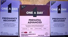 3 ONE A DAY PRENATAL ADVANCED + PREGNANCY RECOVERY SUPPLEMENT 60 X4 240 SOFTGELS